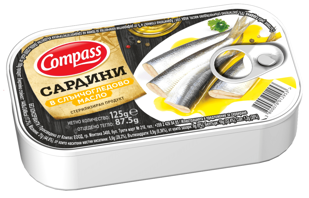 Tinned sardines or tuna